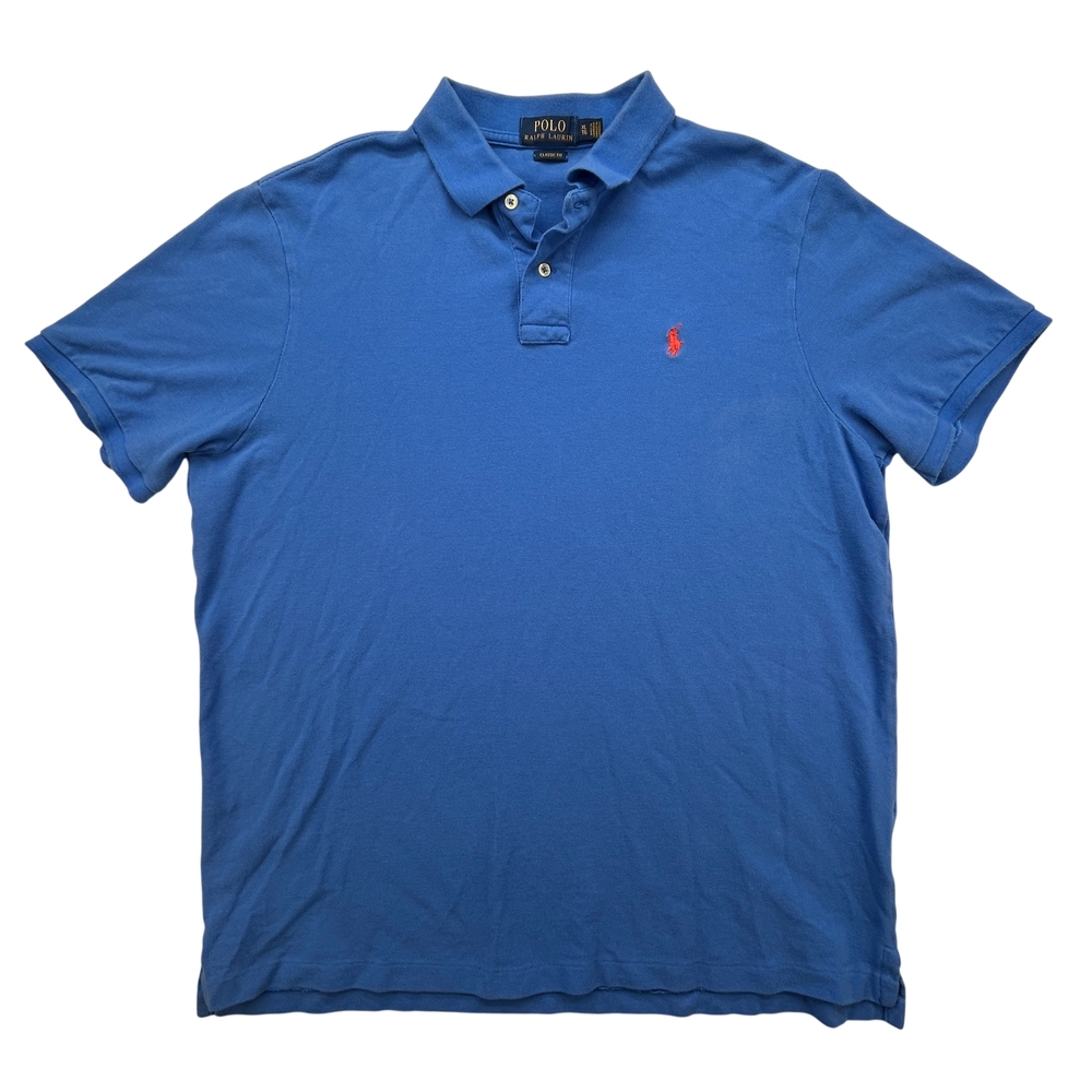 Polo Ralph Lauren Shirt Mens XL Classic Fit Blue Short Sleeve Pony Logo Cotton
